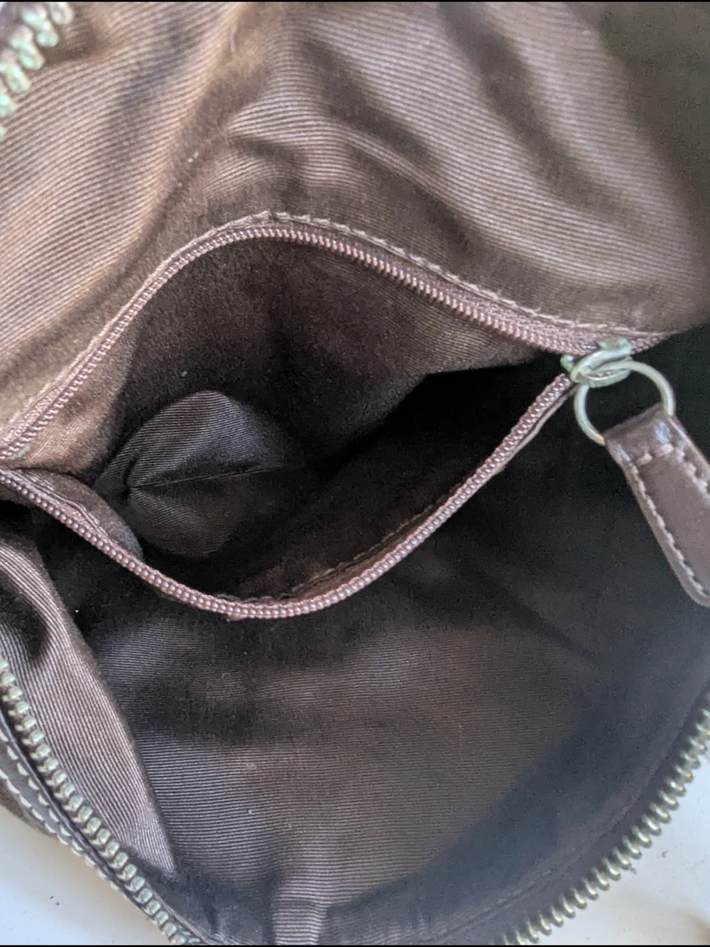 Vintage Coach SohoSignature Canvas HoboShoulder Bag in chocolate brown.